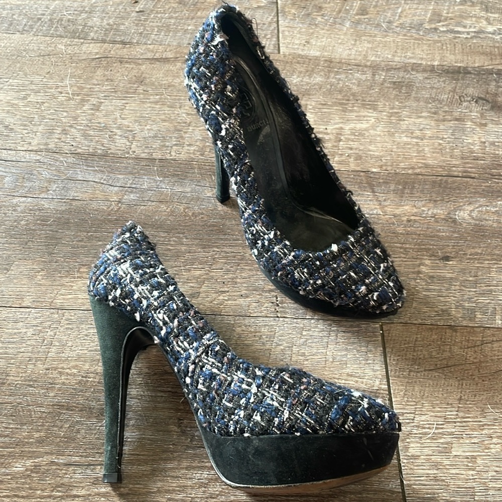 Tory Burch knit tweed heels